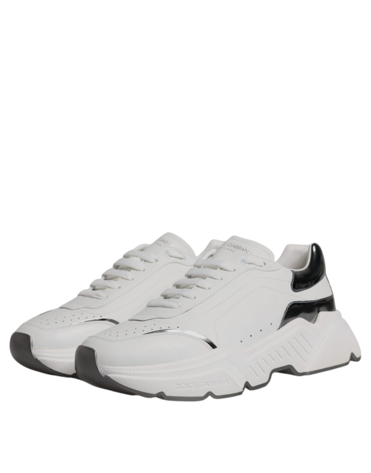 Weiß Silber DAYMASTER Leder Sneakers Schuhe