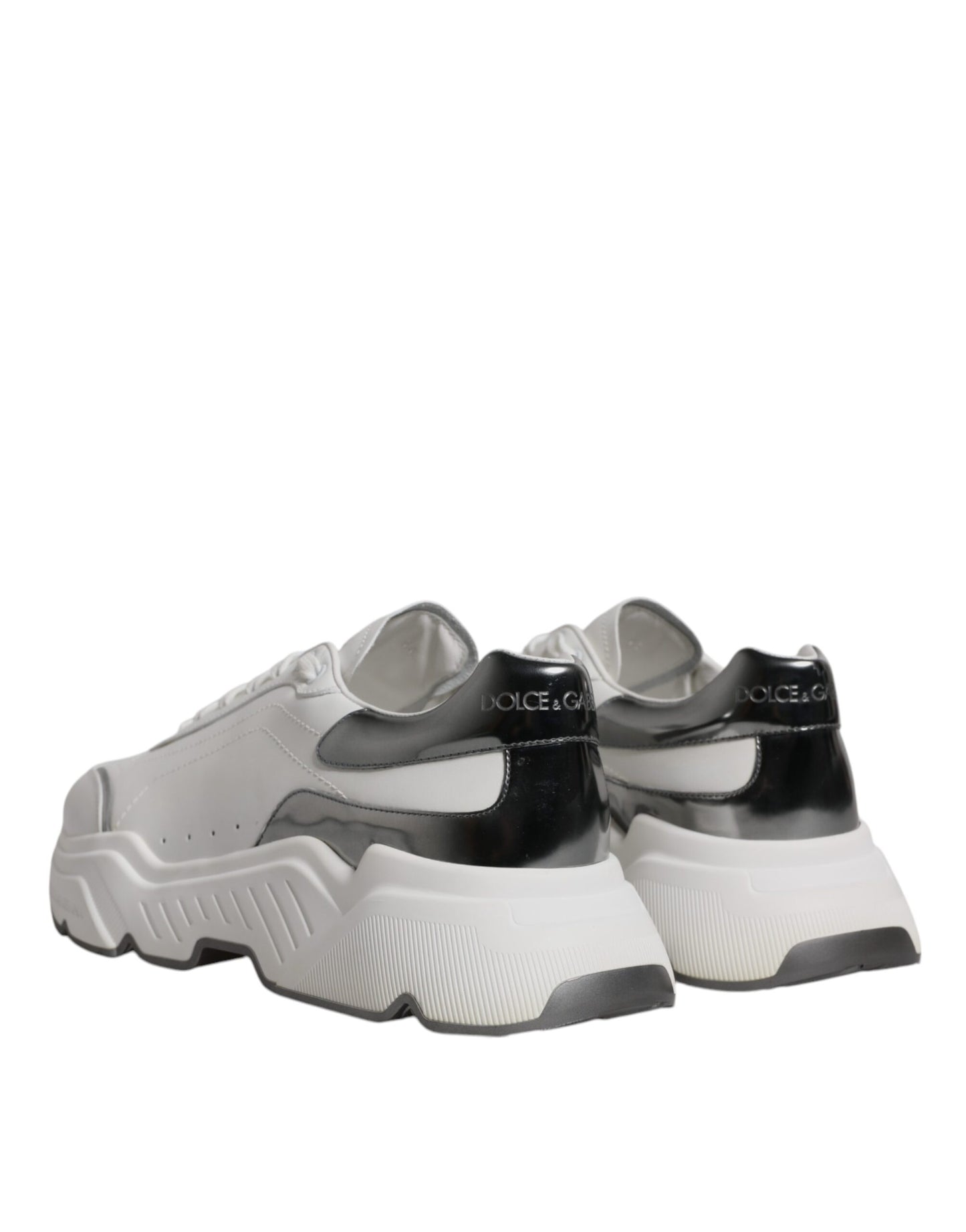 Weiß Silber DAYMASTER Leder Sneakers Schuhe