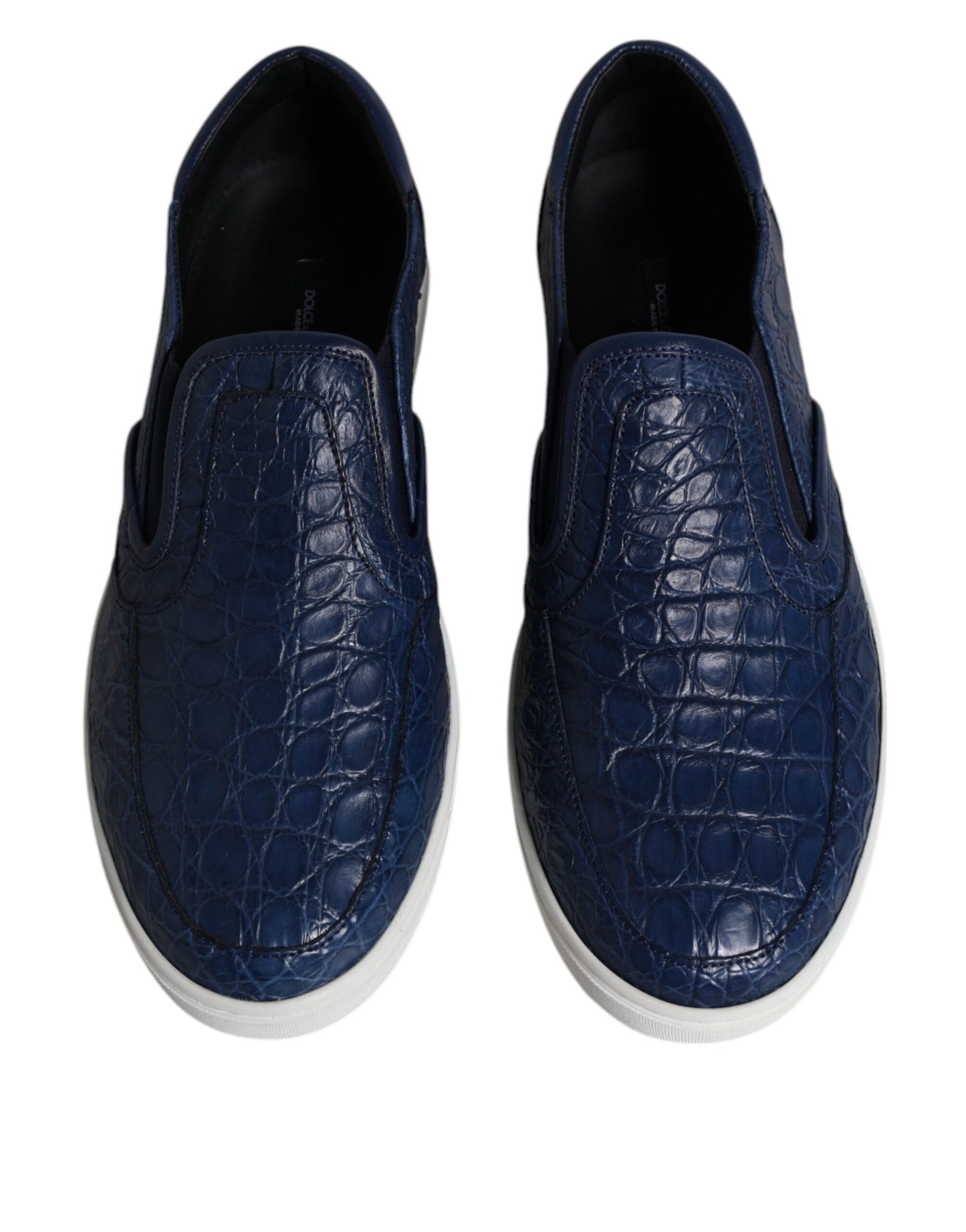 Blaue Krokodil Exotische Leder Herren Sneakers Schuhe