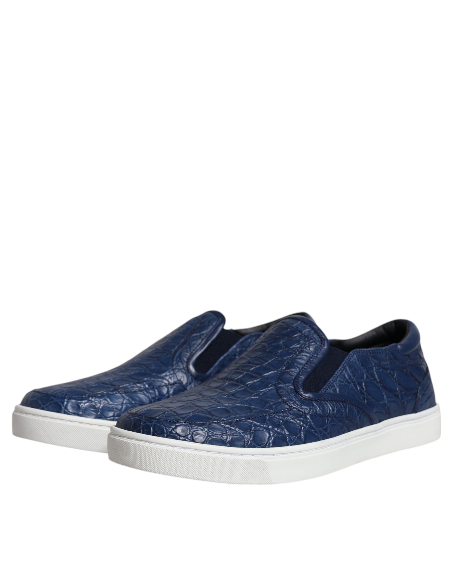 Blaue Krokodil Exotische Leder Herren Sneakers Schuhe