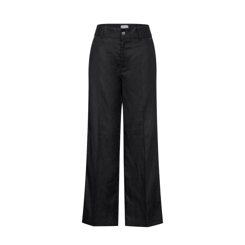 Schwarze Leinenhose