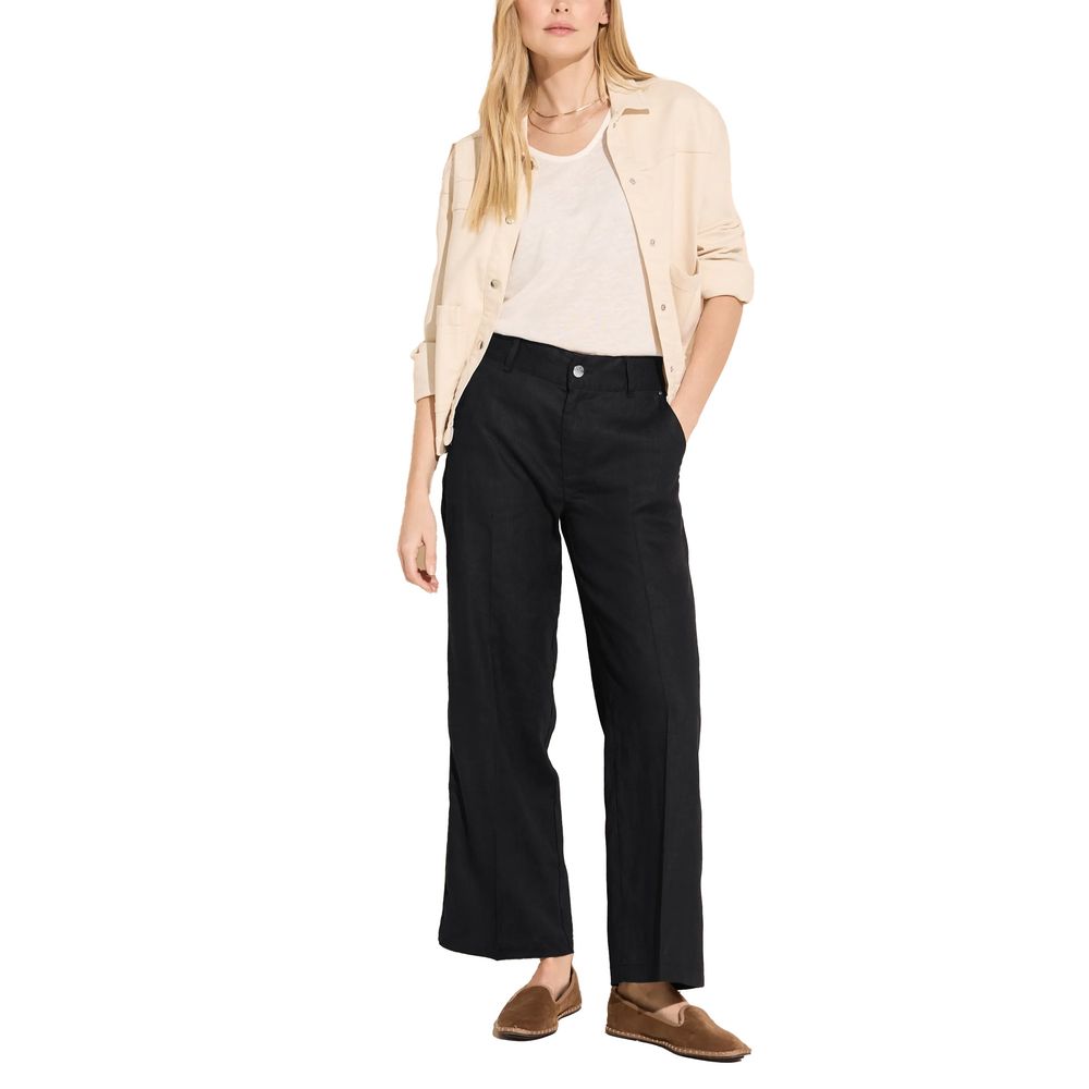 Schwarze Leinenhose