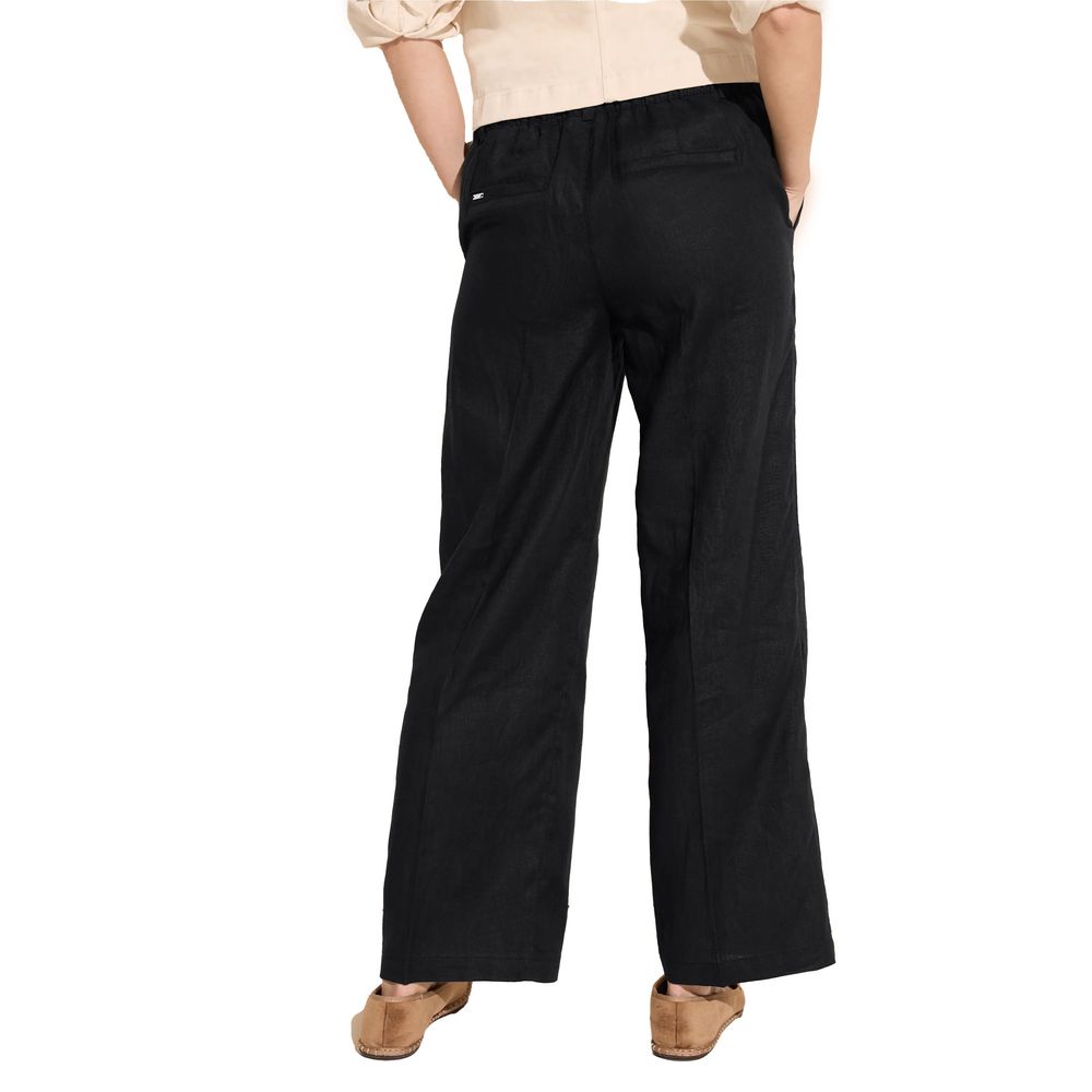Schwarze Leinenhose