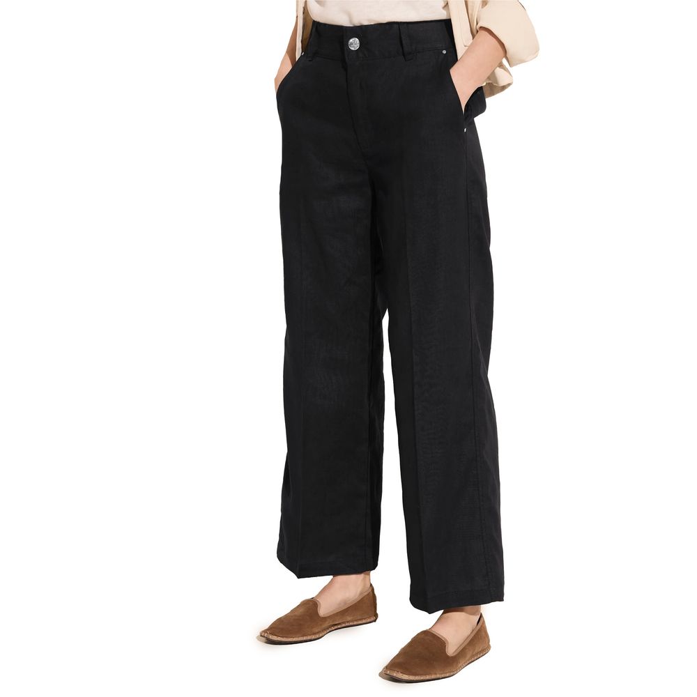 Schwarze Leinenhose