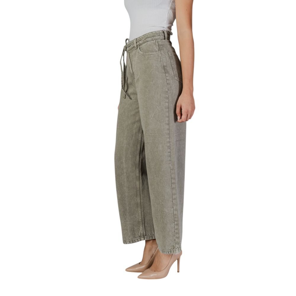 Grüne Bootcut-Jeans aus Baumwolle