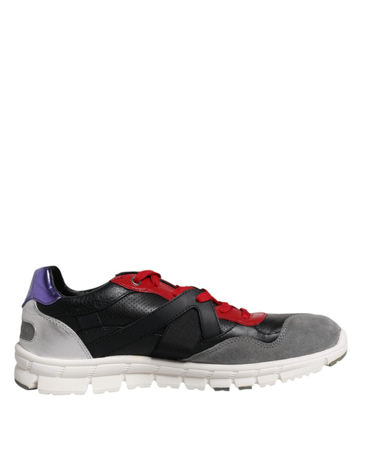 Mehrfarbige Low-Top-Sneakers aus Wildleder