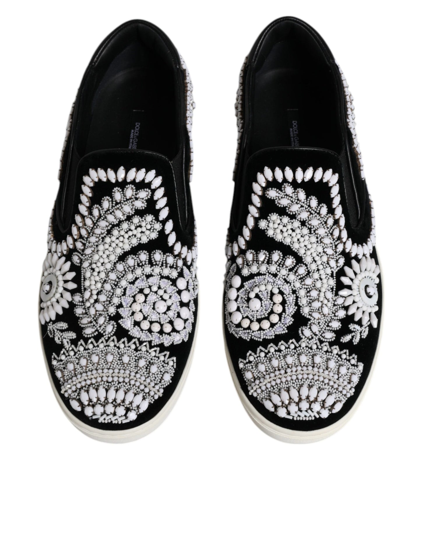 Schwarze, verzierte London-Schlupfschuhe für Herren