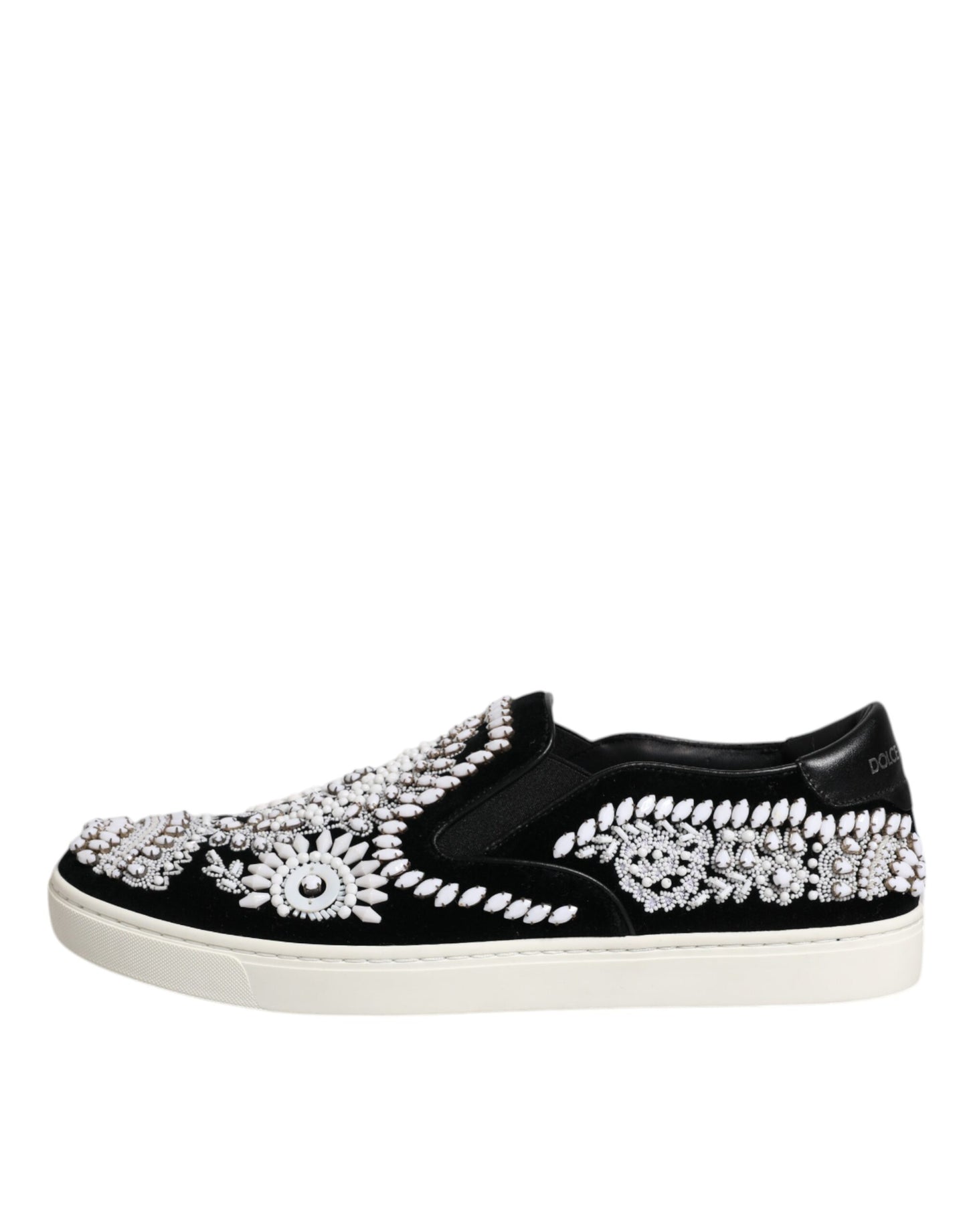 Schwarze, verzierte London-Schlupfschuhe für Herren