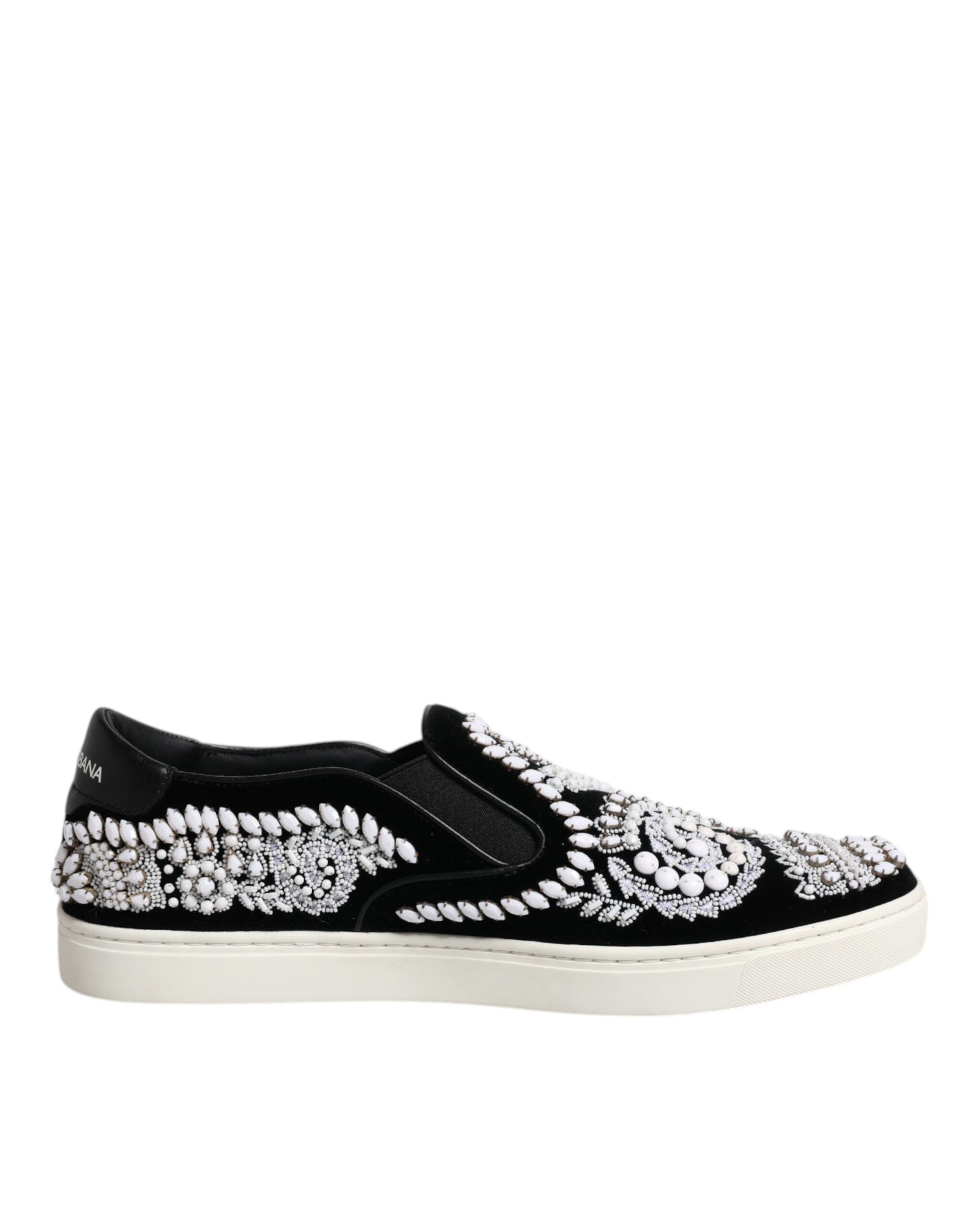 Schwarze, verzierte London-Schlupfschuhe für Herren