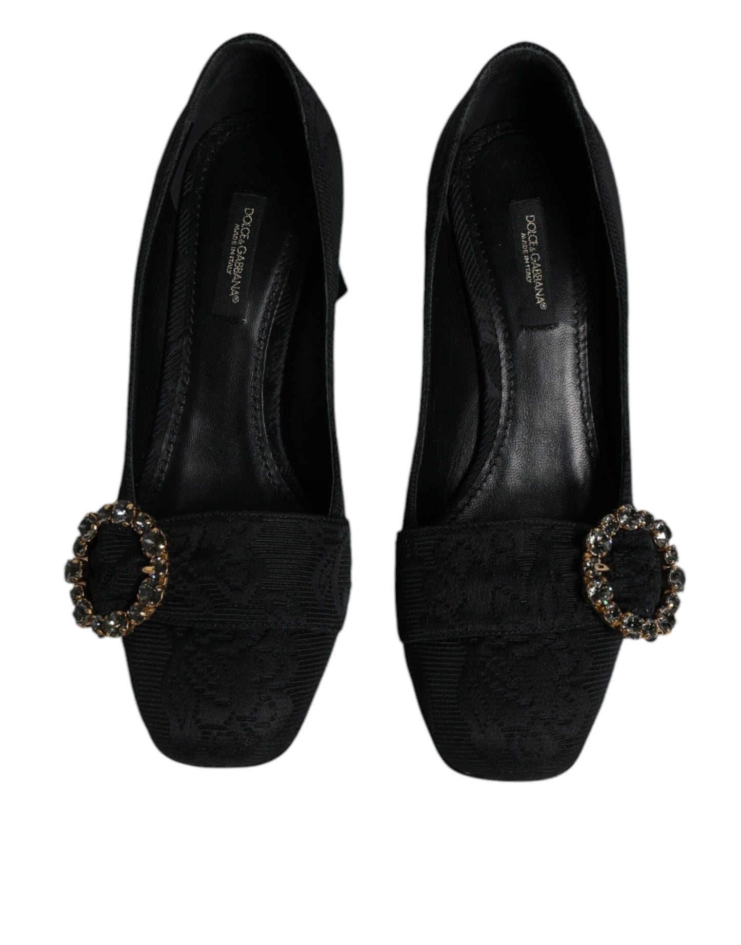 Schwarze Brokat Kristalle Heels Pumps Schuhe