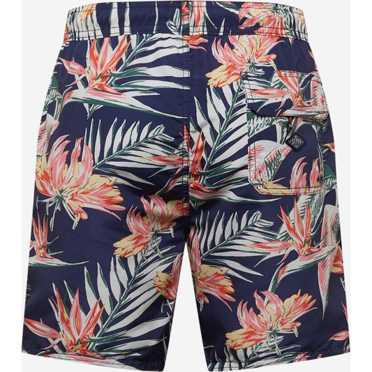 Blue Polyester Swim Short