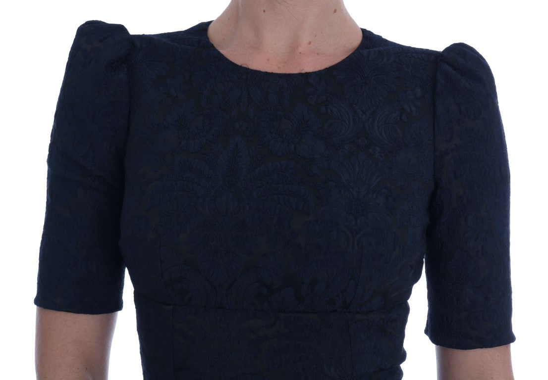 Schwarz-blaues ausgestelltes Minikleid