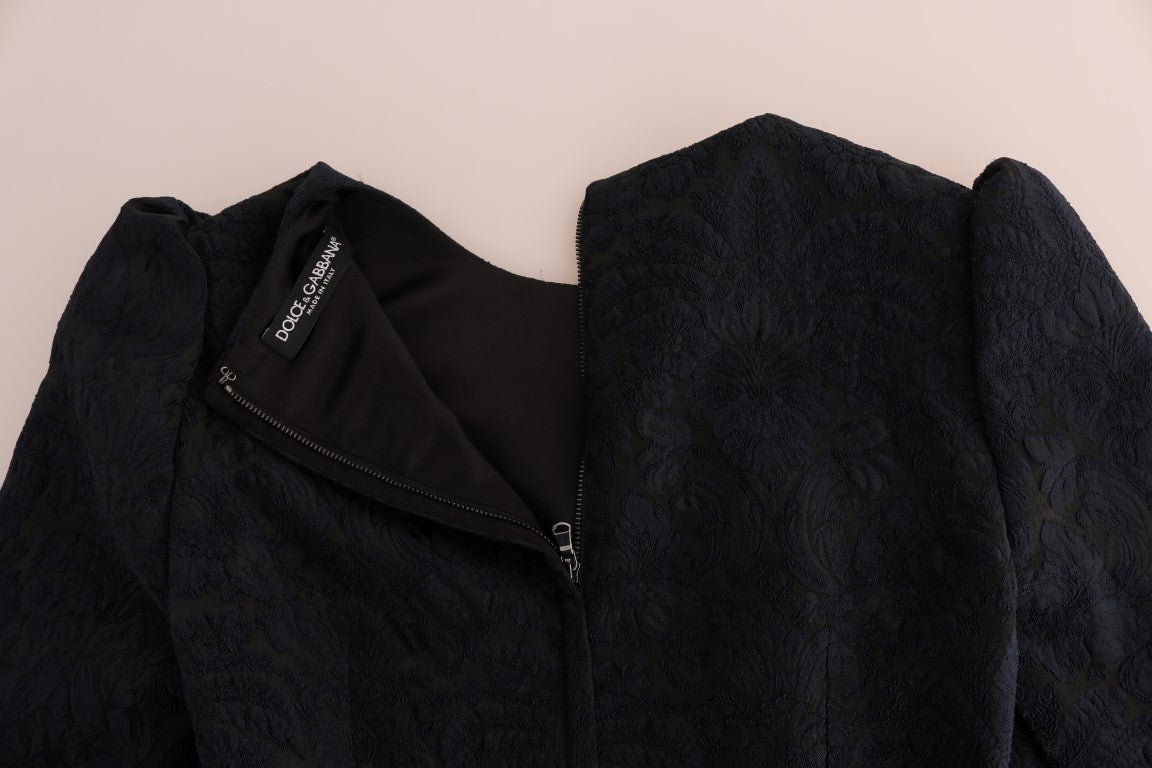 Schwarz-blaues ausgestelltes Minikleid