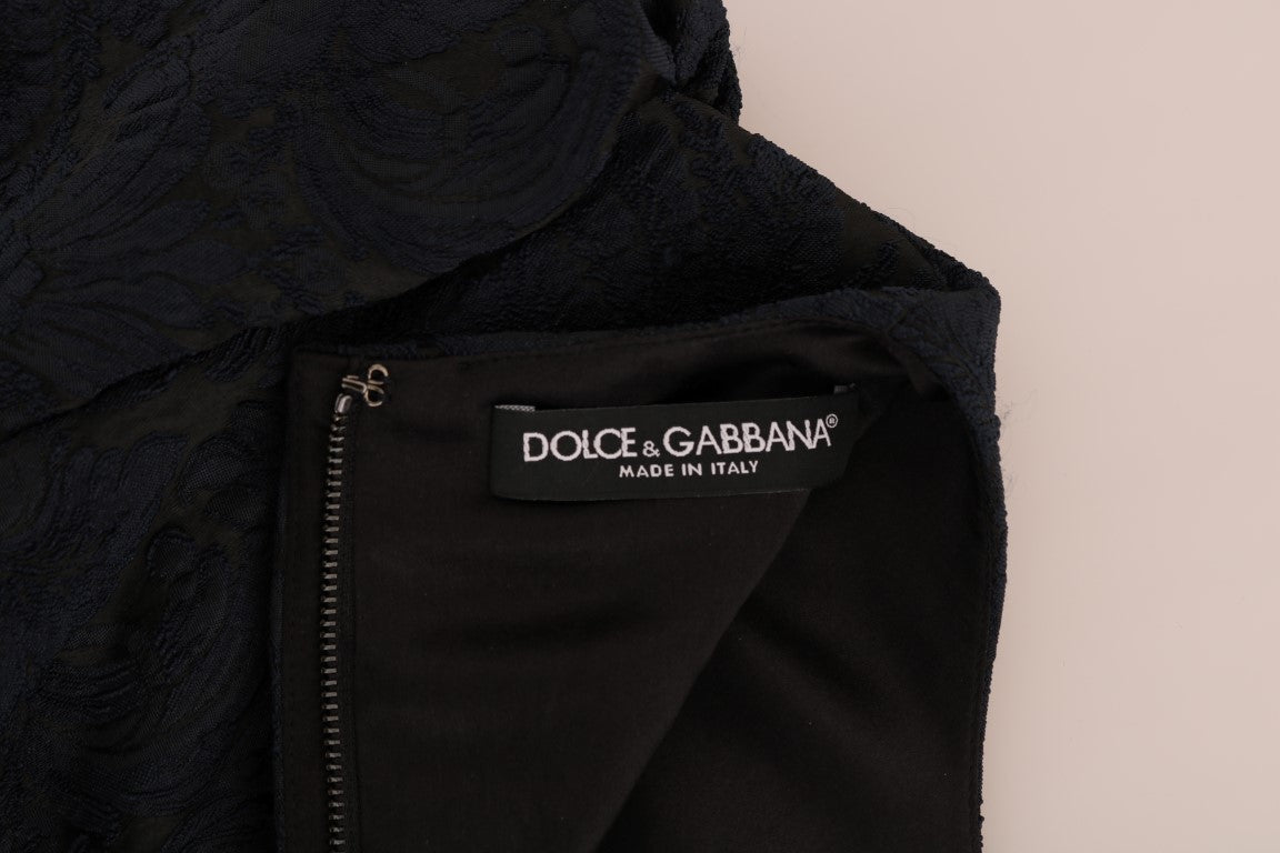 Schwarz-blaues ausgestelltes Minikleid