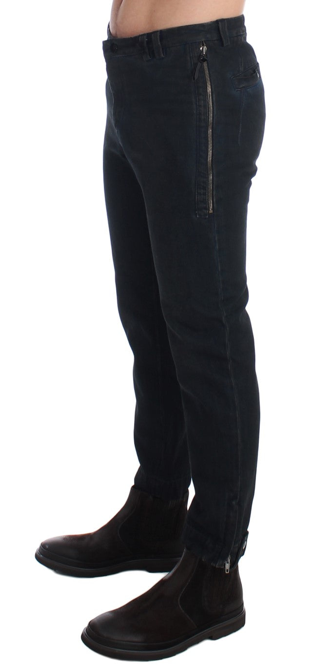 Blaue Slim-Hose aus Baumwoll-Denim