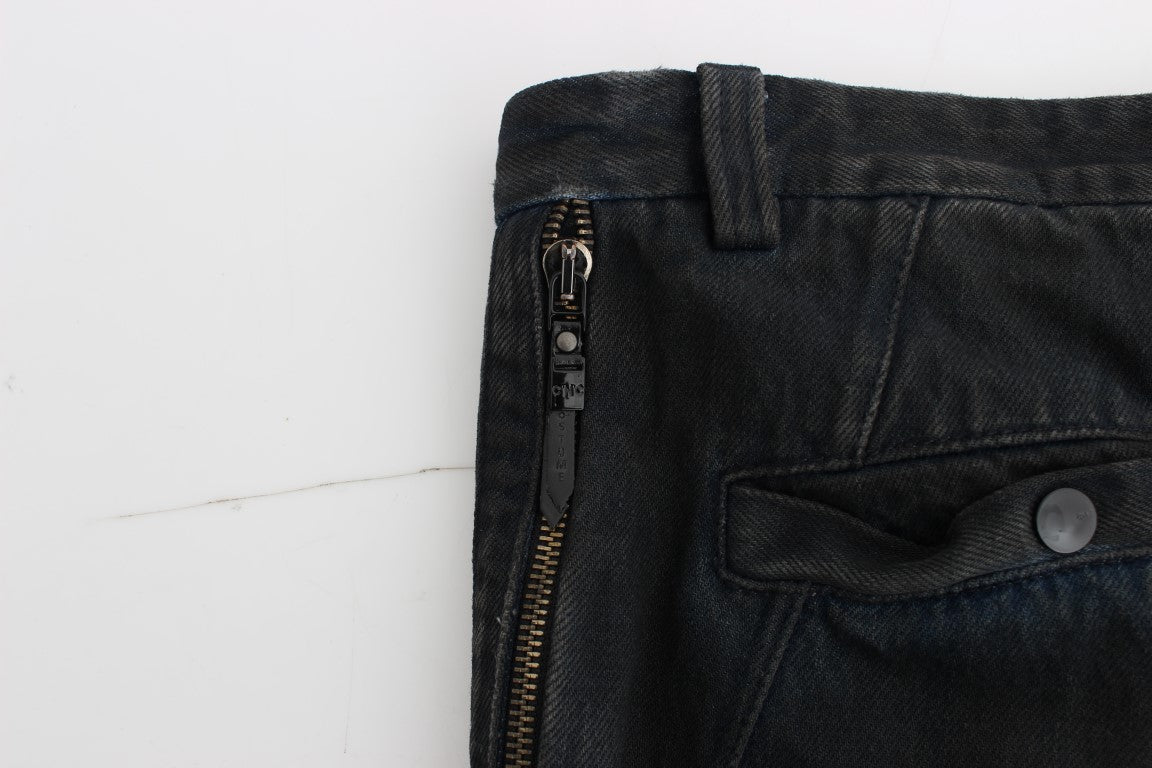 Blaue Slim-Hose aus Baumwoll-Denim