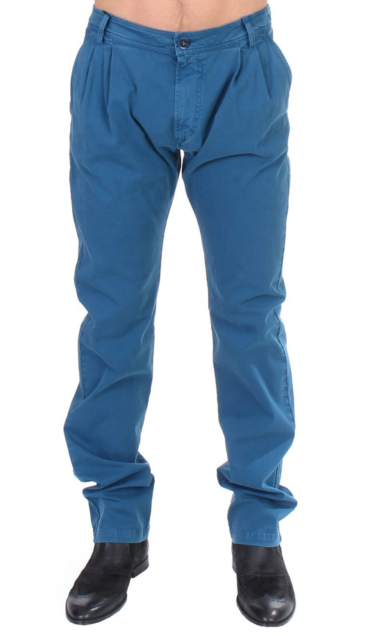 Blaue Chinos aus Baumwolle im Straight Fit