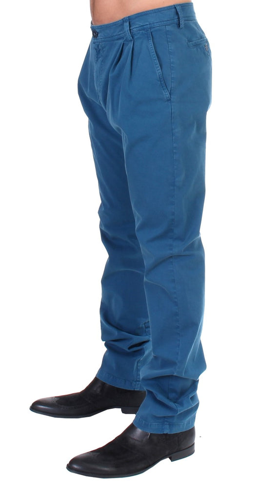 Blaue Chinos aus Baumwolle im Straight Fit