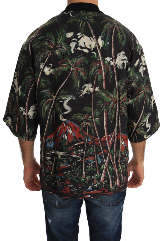 Schwarzes Volcano Sicily Kurzarm-T-Shirt