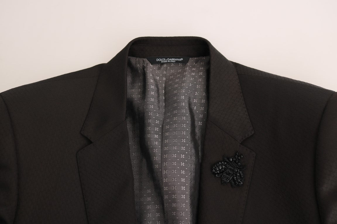 Brauner Woll-Slim-Fit mit Kristallbesatz MARTINI