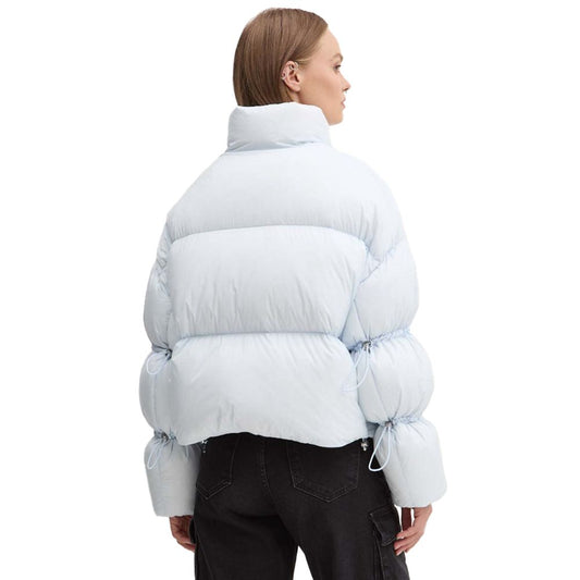 Hellblaue Nylonjacke für Damen
