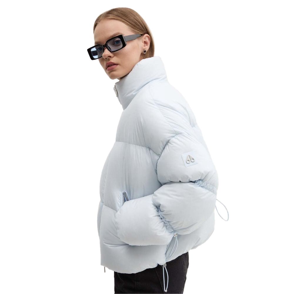 Hellblaue Nylonjacke für Damen