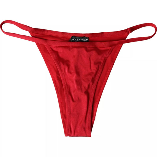 Roter Nylon Stretch Beachwear Bademode Bottom Bikini