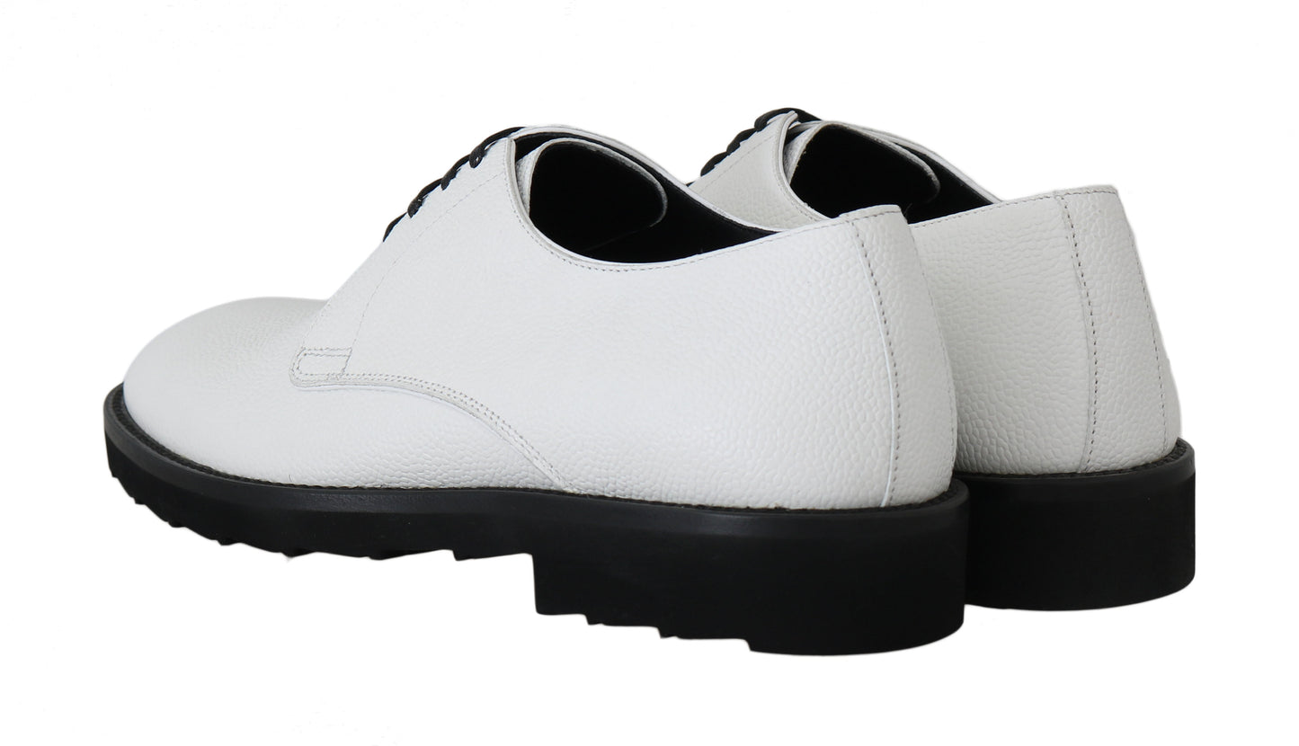Weiße Derby-Schuhe aus Leder für formelle Anlässe