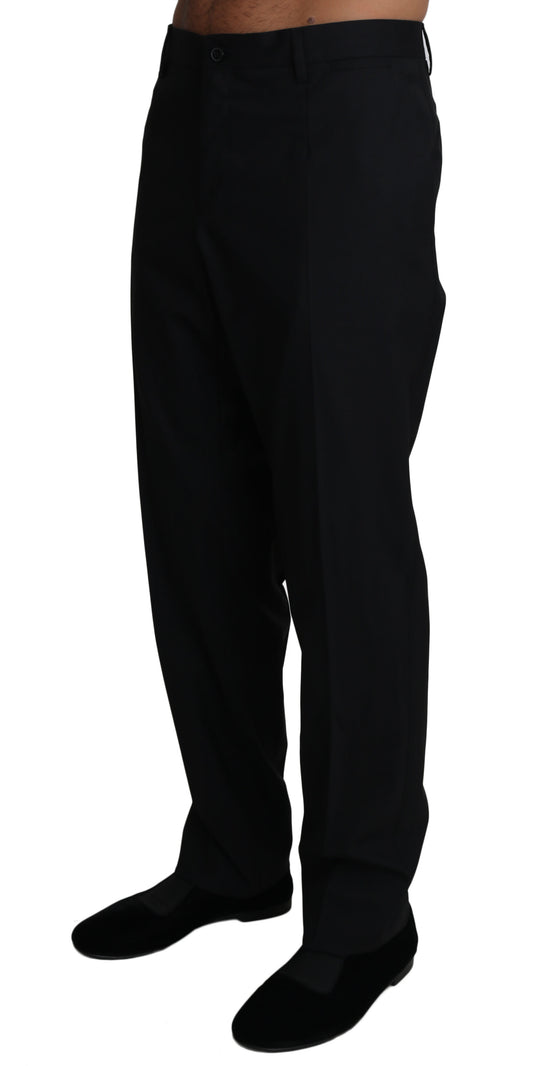 Schwarze Anzughose aus Wollstretch