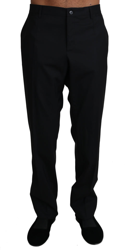 Schwarze Anzughose aus Wollstretch