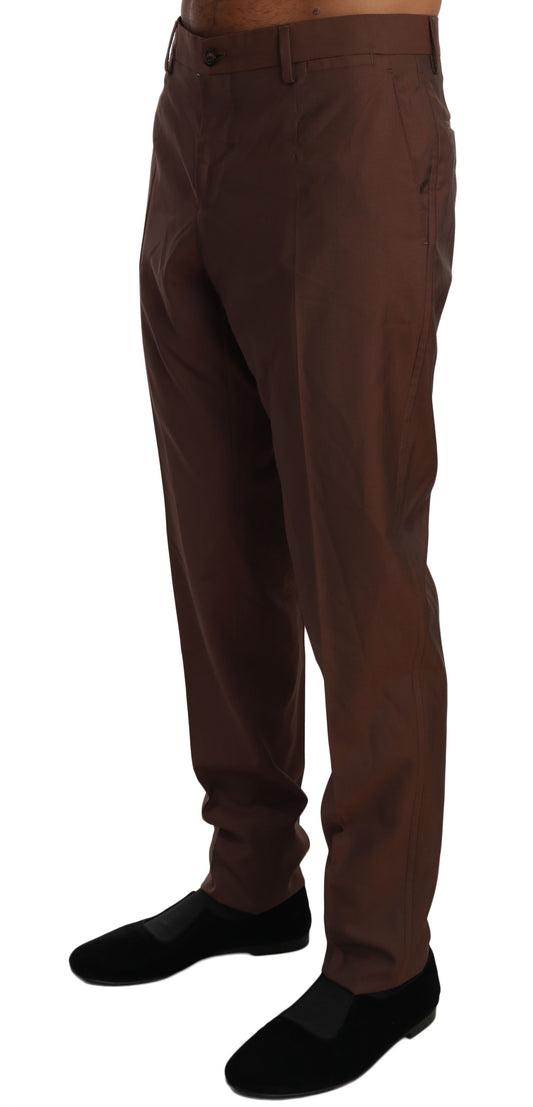 Braune formelle Hose aus Wolle und Seide
