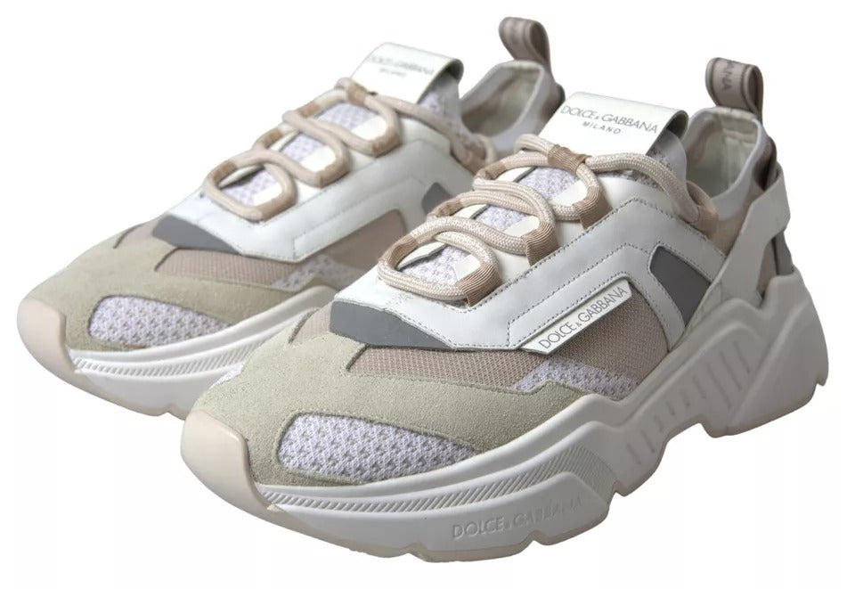 Weiß Beige Leder Sport DAYMASTER Schuhe Sneakers