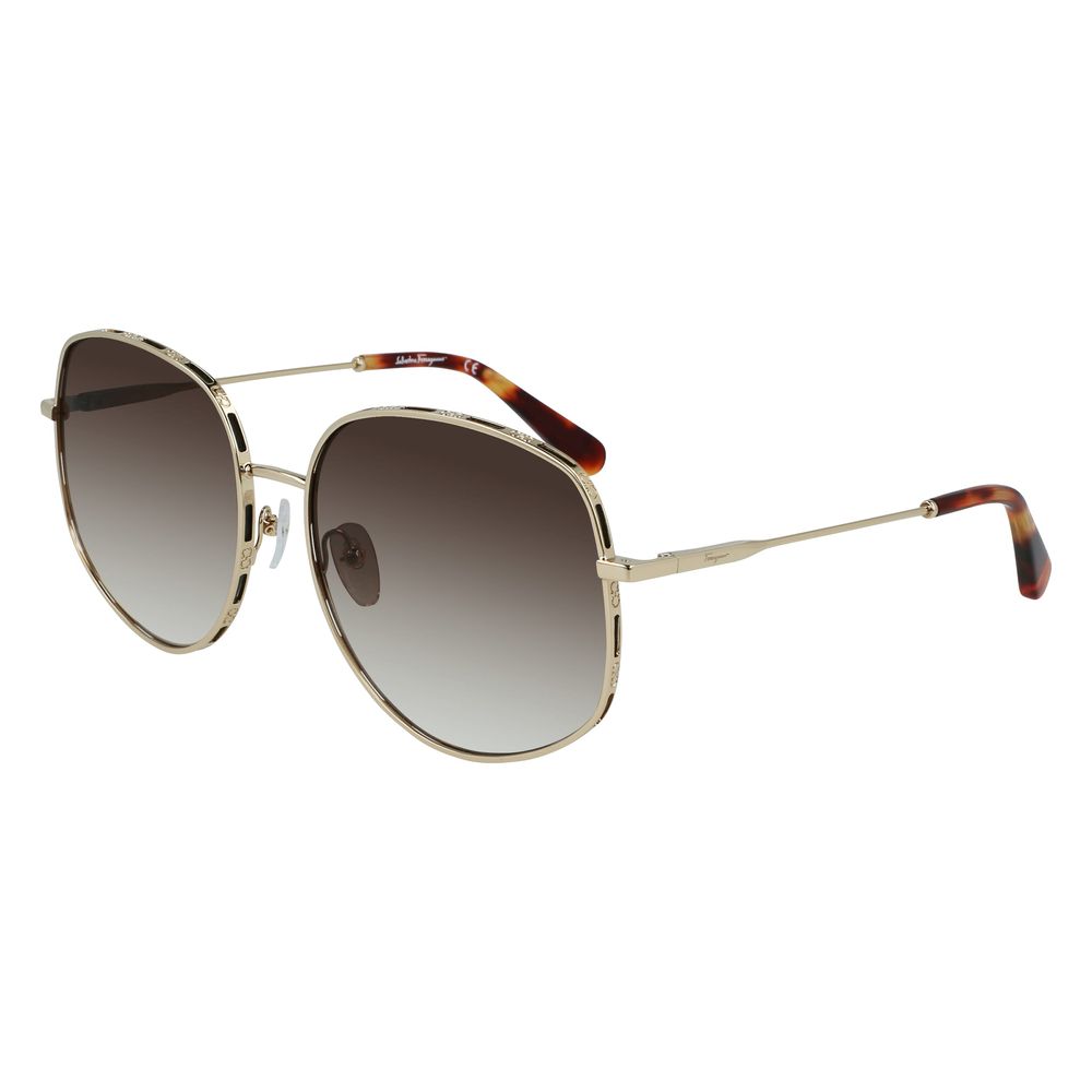 Sonnenbrille aus goldenem Metall