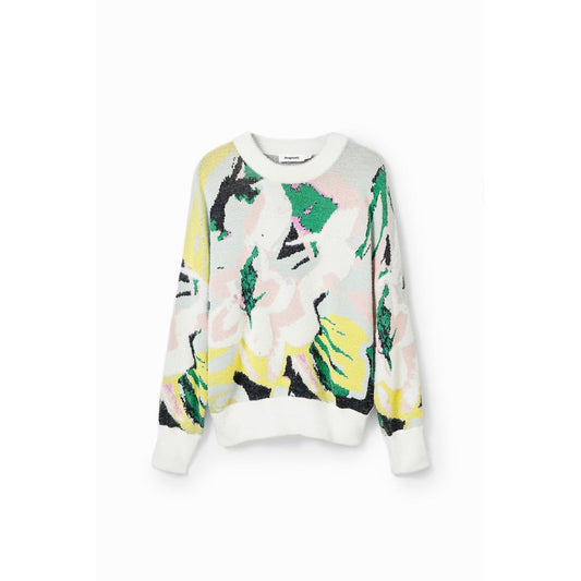 Cremefarbener Polyamidpullover