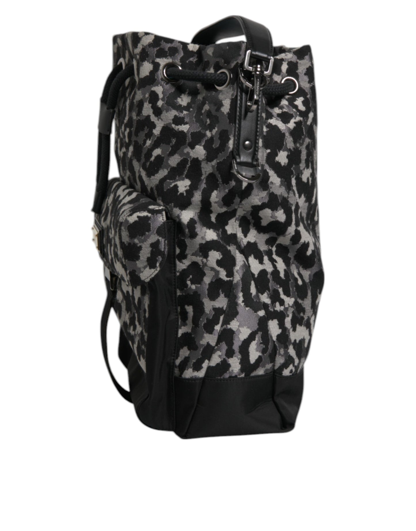 Mehrfarbige Hobo-Umhängetasche aus Jacquard mit Leopardenmuster