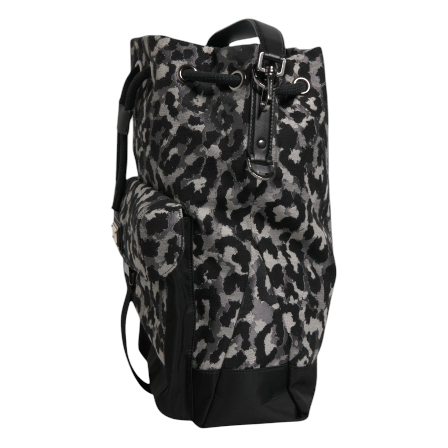 Mehrfarbige Hobo-Umhängetasche aus Jacquard mit Leopardenmuster