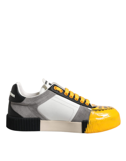 Mehrfarbige DNA Low Top Sneakers aus Leder