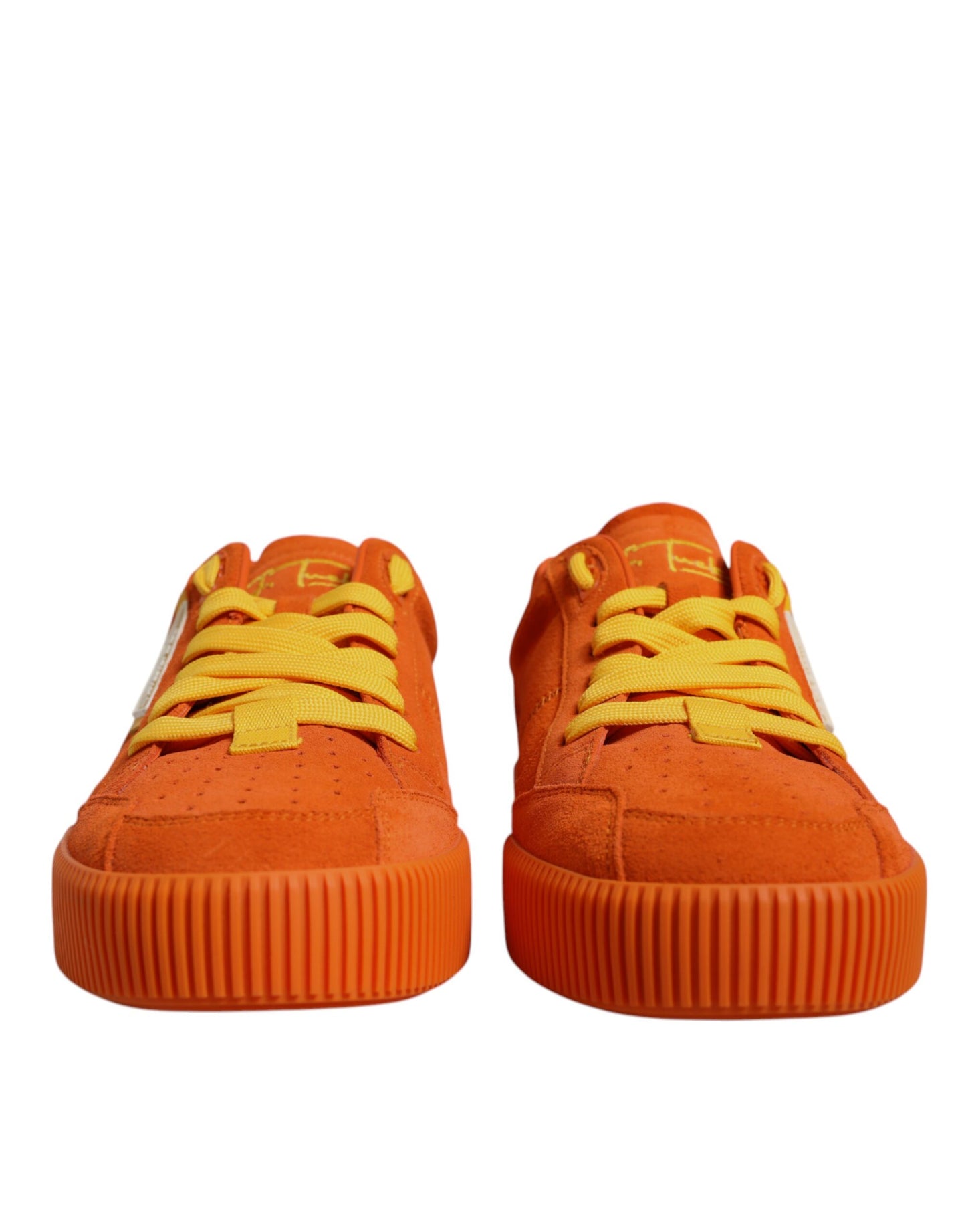 Orange Miami Leder Low Top Sneakers Schuhe