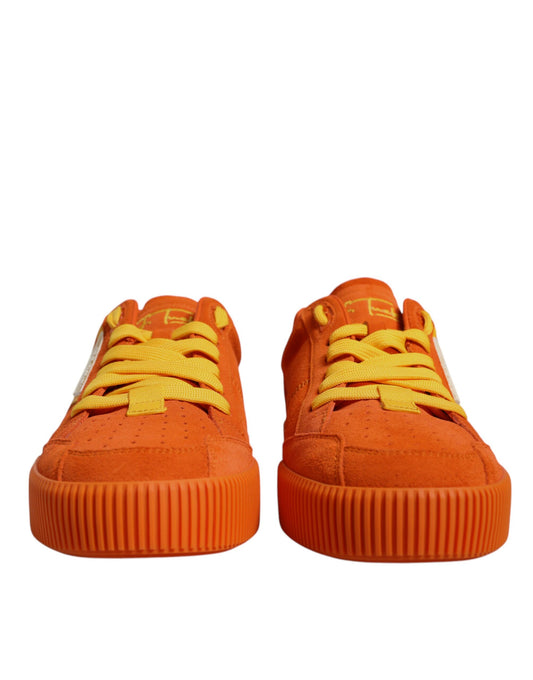 Orange Miami Leder Low Top Sneakers Schuhe