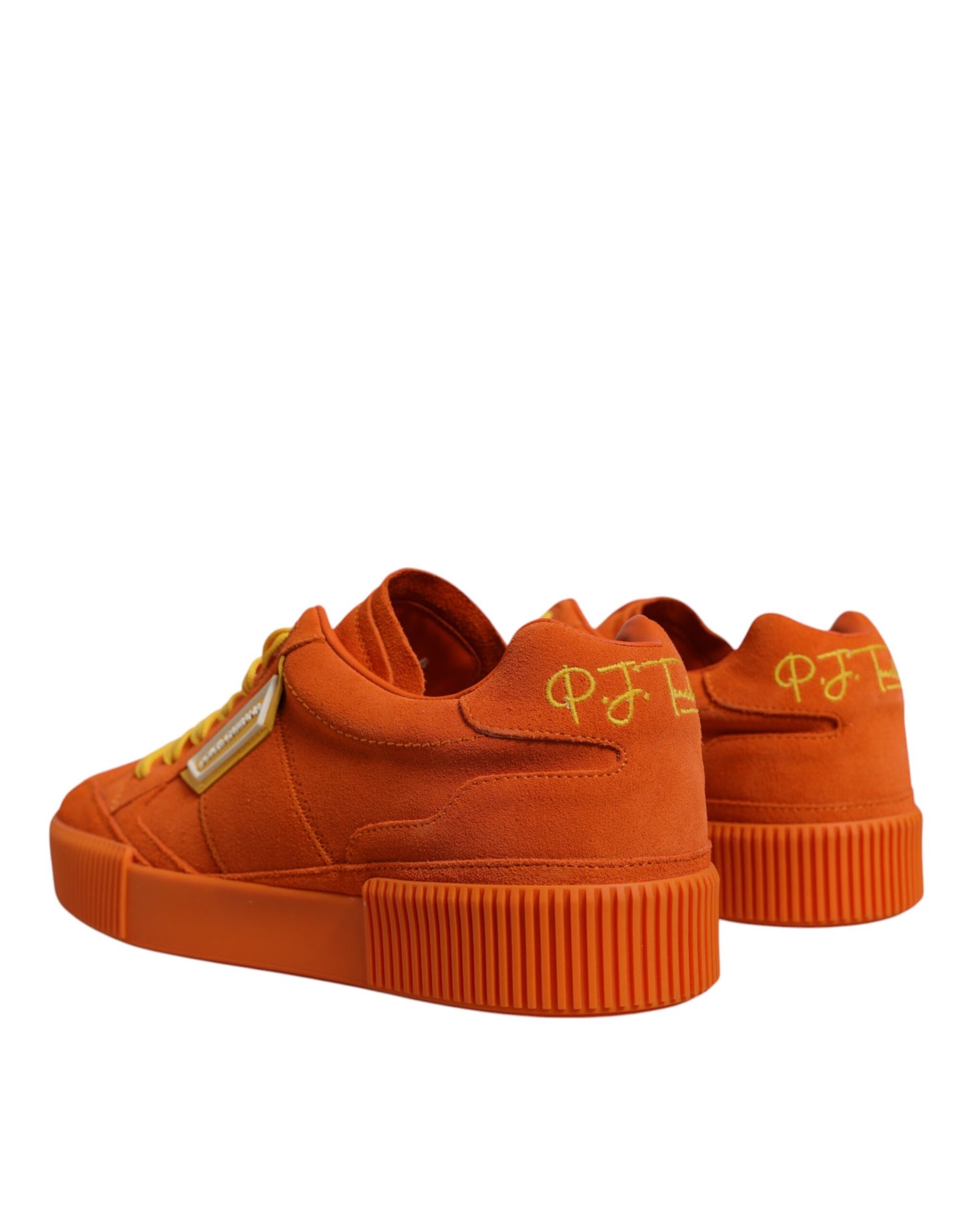 Orange Miami Leder Low Top Sneakers Schuhe