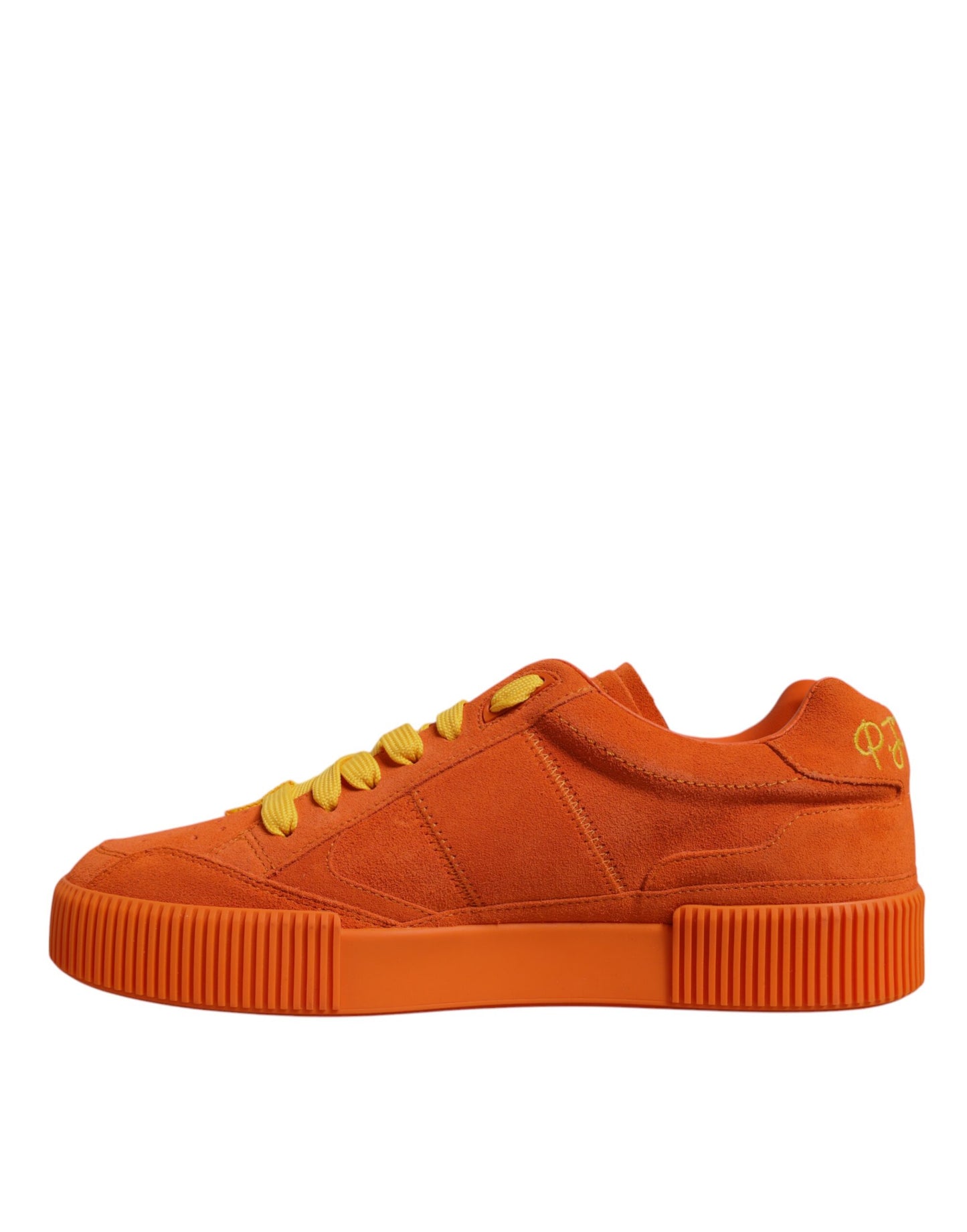 Orange Miami Leder Low Top Sneakers Schuhe
