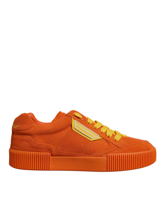 Orange Miami Leder Low Top Sneakers Schuhe