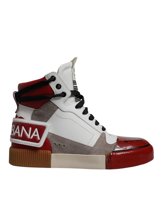 Mehrfarbige High-Top-Sneakers aus Leder