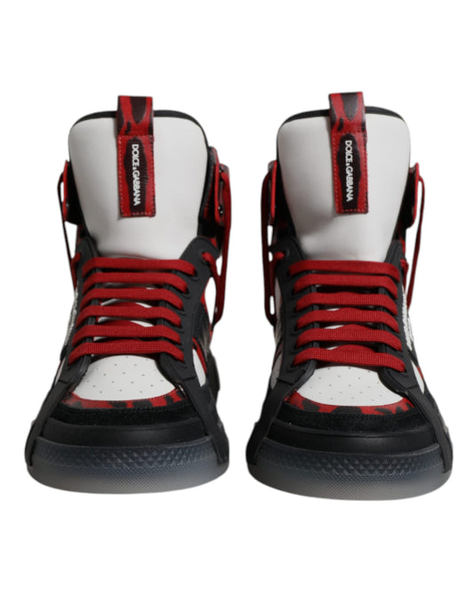 Mehrfarbige High-Top-Sneakers aus Leder