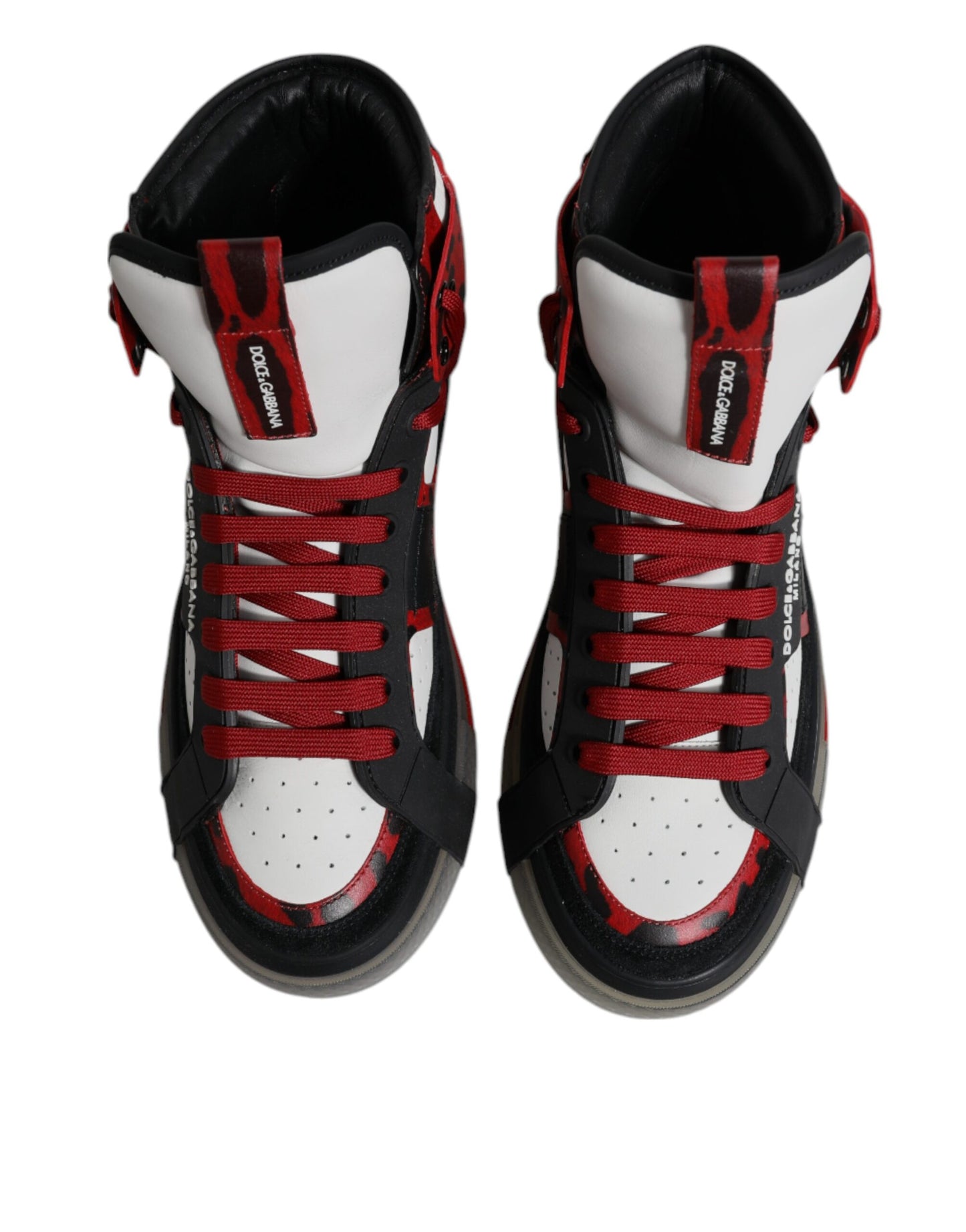 Mehrfarbige High-Top-Sneakers aus Leder