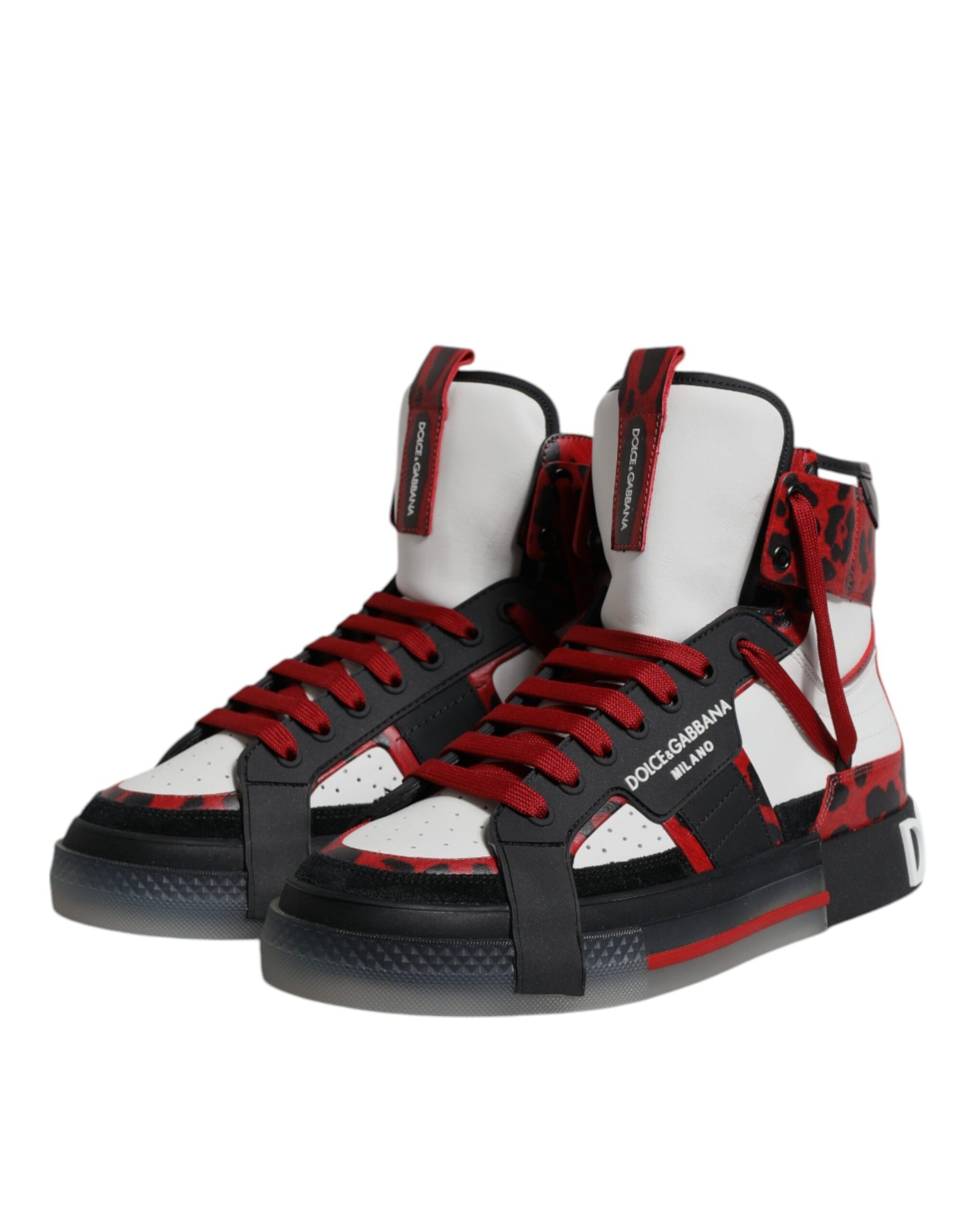 Mehrfarbige High-Top-Sneakers aus Leder