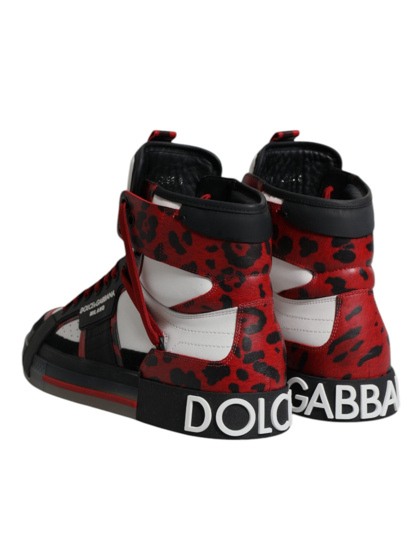 Mehrfarbige High-Top-Sneakers aus Leder