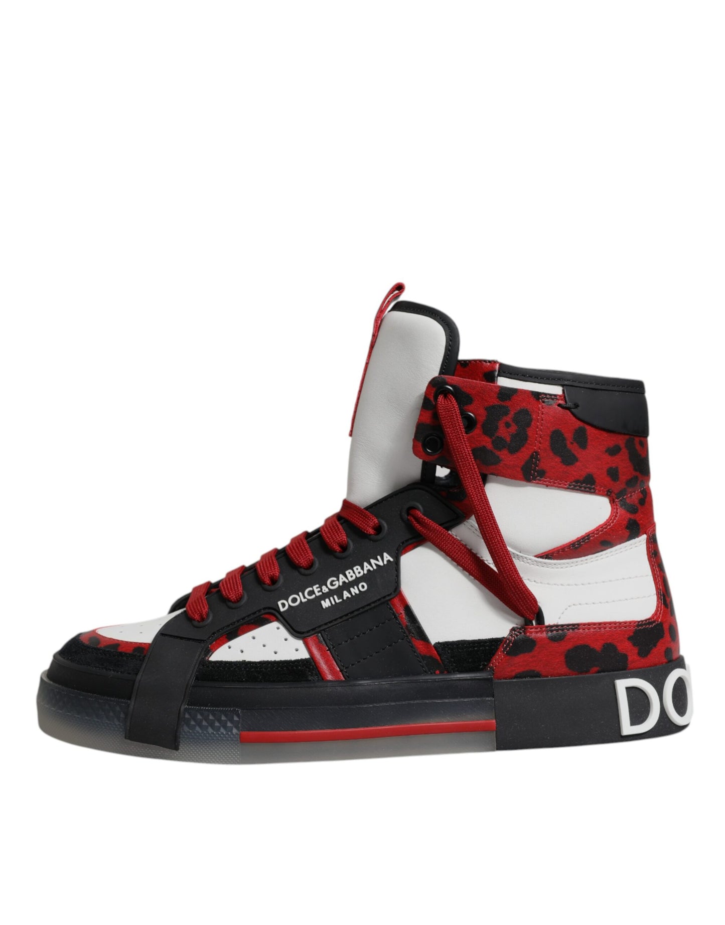 Mehrfarbige High-Top-Sneakers aus Leder