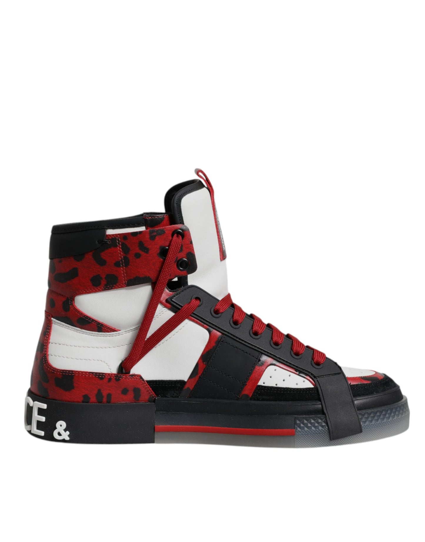 Mehrfarbige High-Top-Sneakers aus Leder