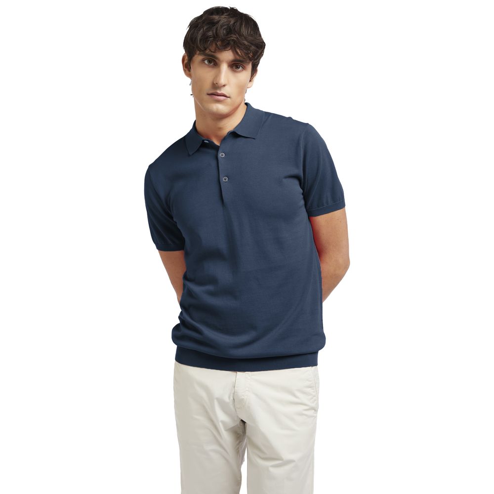 Blaues Poloshirt aus Baumwolle